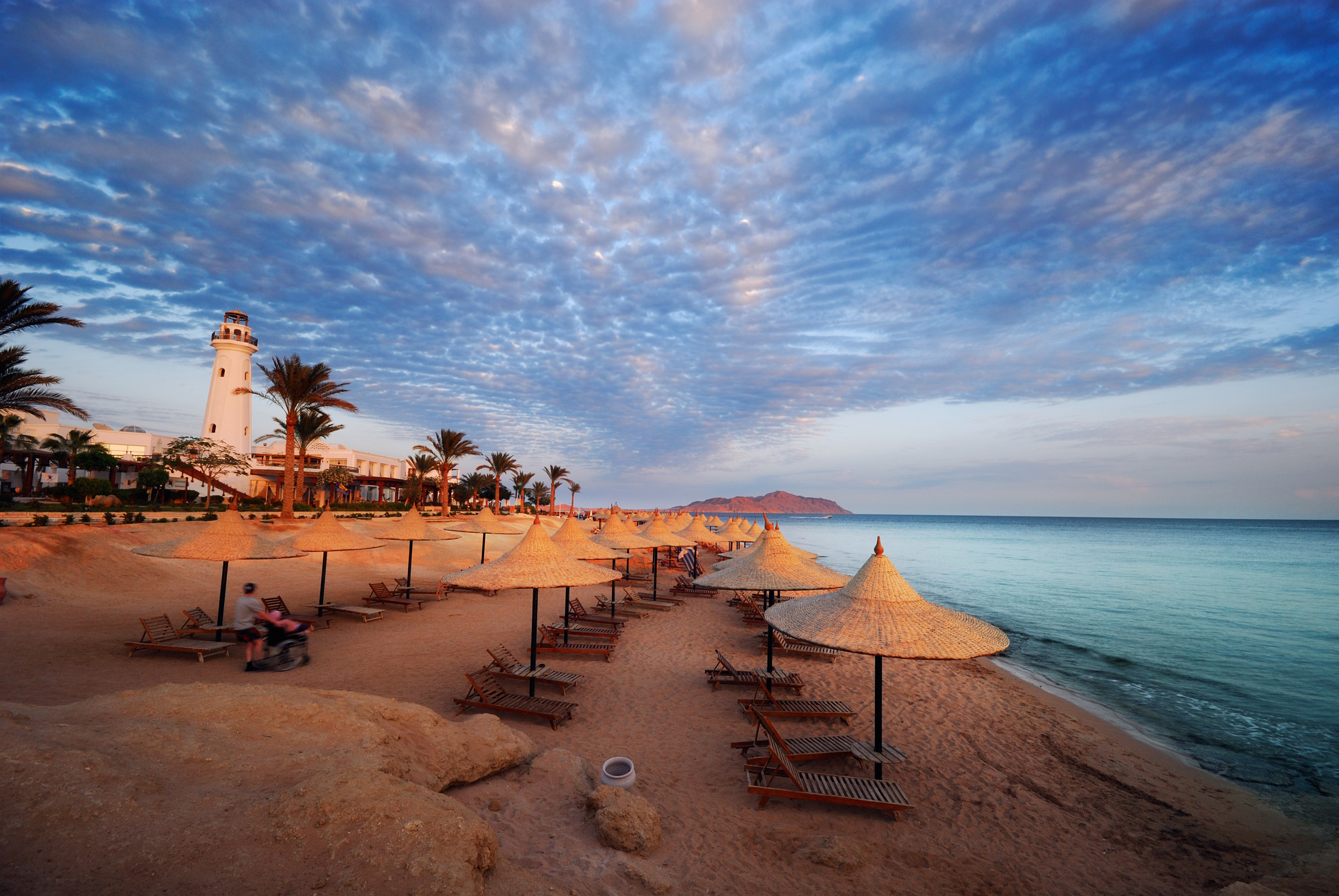 Beach with chairs at Sharm El Sheikh